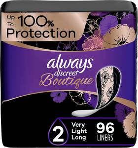 Always Discreet 744759866868 Boutique Adult Incontinence And Postpartum Liners For Women Size