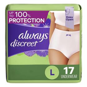 Always Discreet 767674187245 Incontinence And Postpartum Underwear For Women Classic Cut Size Large Max