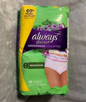 8.16.24 Always Discreet Maximum Protection Underwear For Women Large 28 Count Sealed