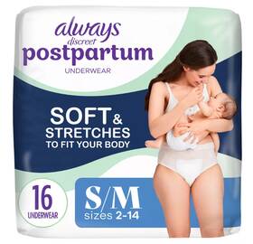 89381071 Always Discreet Postpartum Underwear Maxi Pad - S/m- 16ct
