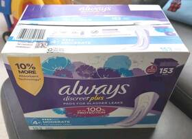 90089079 Always Discreet Plus Incontinence Pads #4 Women Moderate Bladder Leaks 153