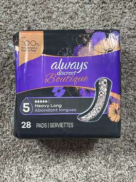 90628251 Always Discreet Boutique Incontinence Pads Size 5 Heavy Long 28