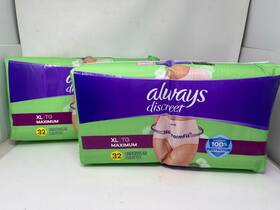 91103054 Always Discreet Incontinence Underwear Womens - Maximum Protection Extra 64ct