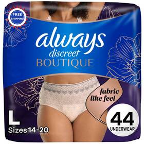 B0bztldtdw Always Discreet Incontinence Underwear Women 44 Count 2 Pack Maximum Protection Large Rosy Packs