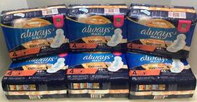 Always Maxi 037000890331 Size 4 Overnight Pads With Flexi-wings 33 Ct Each 6 Lot 198 Total