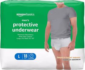 Amazon Basic 313023146120 Incontinence Underwear For Men Maximum Absorbency Large 18 Count 1 Pack Pre