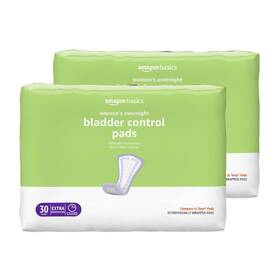 10006714 Amazon Basics Incontinence Pads For Women 60-count Bladder Control Unscented