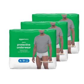10006741 Amazon Basics 48/count Mens Protective Underwear Maximum Absorbency Extra Large