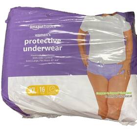 Amazon Basics 195515007771 New Womens Protective Underwear Xl 16 Ct