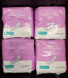 Amazon Basics 195515007832 4 Bags Of 30 Light Bladder Control Pads Regular Length 3c