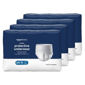 Amazon Basics 195515008907 64 Count Unisex Protective Underwear Overnight Absorbency