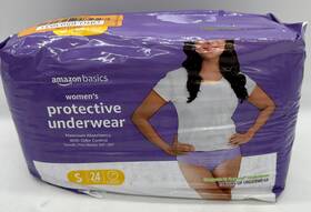 Amazon Basics 195515013741 Underwear Maximum Absorbency Odor Control Women Small Waist 20 Inch -30 24 Ct New