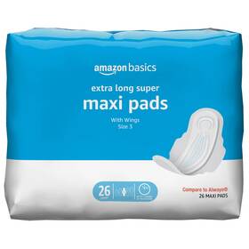 Amazon Basics 195515018241 Thick Maxi Pads With Wings For Periods - Extra Size 3