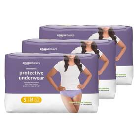 Amazon Basics 195515024044 Incontinence Underwear For Women Small 72 Count 3 Packs Of 24
