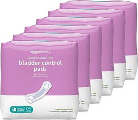 Amazon Basics 195515024143 Womens Incontinence Pads Unscented 180 Count 6 Packs Of 30