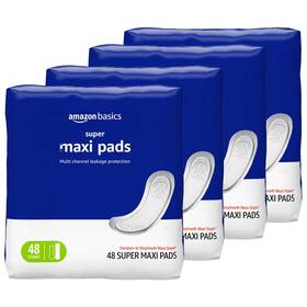 Amazon Basics 195515024204 Maxi Pads For Periods- Thick Super Absorbency