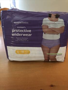 Amazon Basics 305807077874 Womens Protective Underwear - Large 18 Count New