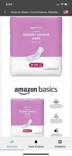 Amazon Basics 313023750754 Incontinence Bladder Control Pads For Women Moderate Absorbency 39 Amazon Basics 313023750754 Incontinence Bladder Control Pads For Women Moderate Absorbency 39