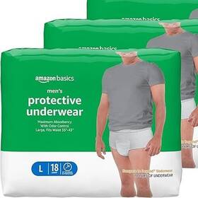 Amazon Basics 445052444403 Incontinence Underwear For Men Maximum Absorbency Large 18 Coun