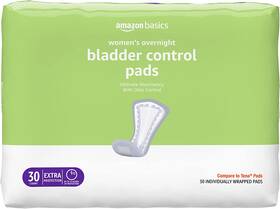 Amazon Basics 711181304510 Womens Incontinence Pads Bladder Control And Postpartum Overnight Absorbency U