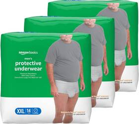 Amazon Basics 726084792609 Mens Protective Underwear Maximum Absorbency Extra Large