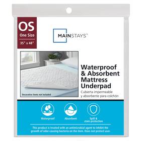 2845wm American Textile Company Mainstays Waterproof And Absorbent Soft Top Machine Washable Mattress Underpad