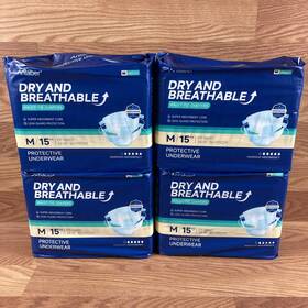 Anlaber 060465282156 Protective Underwear Wasit Tie Diapers Dry And Breathable Size Medium 60ct