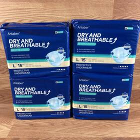 Anlaber 060465282163 Protective Underwear Wasit Tie Diapers Dry And Breathable Size Large 60ct
