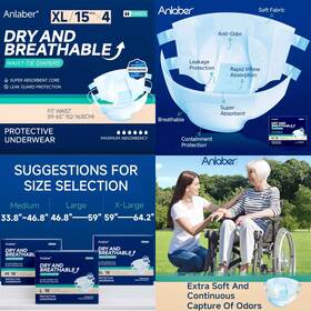 Al-08 Anlaber Per-fit Adult Incontinence Briefs Diapers Xl 60 Ct Anti-odor Not Prevail