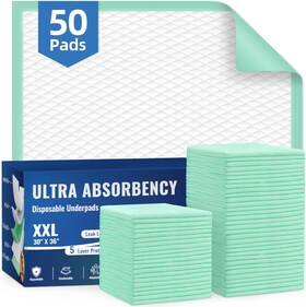 Aozita 313035645666 50-pack Disposable Underpads 30 Inch X 36 Incontinence Chux Pads Ultra Absor