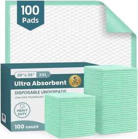 Aozita 313104219217 100 Pack Disposable Underpads 30 Inch X 36 Incontinence Chux Pads Ultra Abso