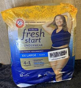 Arm & Hammer 193489136503 Fitright Fresh Start Underwear Without Dor Control And Xxl Black 12ct