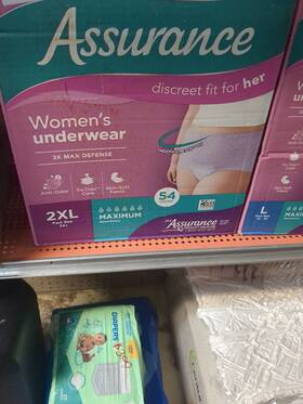 10007874 Assurance 54 Incontinence Postpartum Underwear Women Maximum Absorbency 2xl