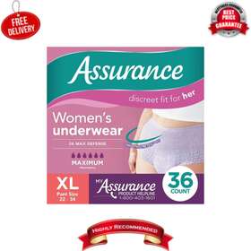 10008772 Assurance 36 Count Incontinence And Postpartum Underwear For Women Maximum Absorbency Xl