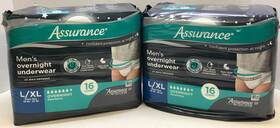 Assurance 194346052257 Mens Incontinence Underwear Overnight L/xl 38-59in 32 Count