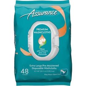 2327966 Assurance Premium Pre-moistened Disposable Washcloths 24 Count Pack Of 2
