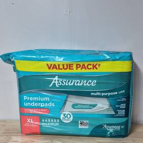 396008297 Assurance Premium Underpads Xl Maximum Absorbency 30 Count Disposable