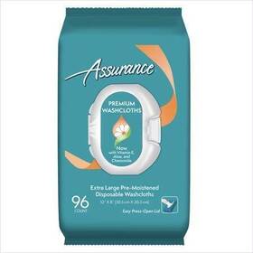 Assurance 652118173246 Pre-moistened Extra Large Disposable Washcloths 96ct 2 Packs Of 96 Counts
