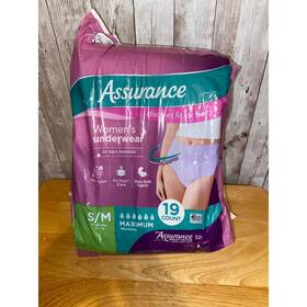 Assurance 681131093422 Womens Incontinence Postpartum Disposable Underwear 19 Count Size S/m