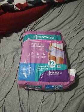 Assurance 681131093439 Womens Incontinence Postpartum Disposable Underwear 19 Count Size L