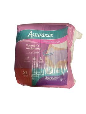 Assurance 681131093446 Womens Incontinence Postpartum Disposable Underwear 19 Count Size Xl