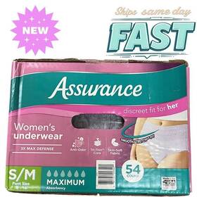 Assurance 681131093491 Women S Underwear S/m Maximum Absorbency 54ct New