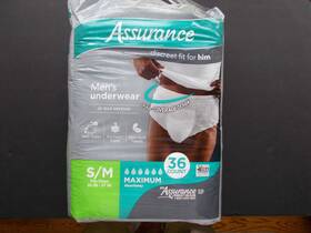 Assurance 681131093583 Mens Incontinence Underwear 36 Count Maximum Absorbancy Size S/m