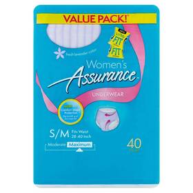 Assurance 793244669880 Pack Of 2 - Incontinence Underwear For Women Maximum S/m 40 Ct