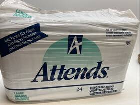 Attends 037000065418 Adult 4 Tab Diaper Briefs 24 Large Perma-dry Vintage 1995