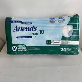 Attends 086679248851 Vintage Briefs 10 Micropore Medium Classic Style 24 Pack Adult Diapers