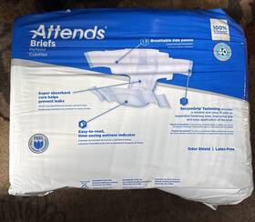 Attends 086679430492 Briefs Size L 44 Inch -58 Maximum Absorbency 24 Ct