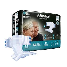 Attends 086679462813 Premier Adult Incontinence Disposable Briefs Medium 32 Inch -44 High-ri
