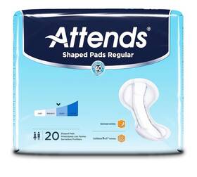 Attends 086679482484 Shape Pads Heavy Absorbency Contoured 20 Pack