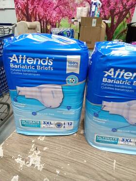 Attends 086679500409 2 Pkg Bariatric Briefs 3xl 85 Inch Altimate Absorbency 12 Ct 369 Dt